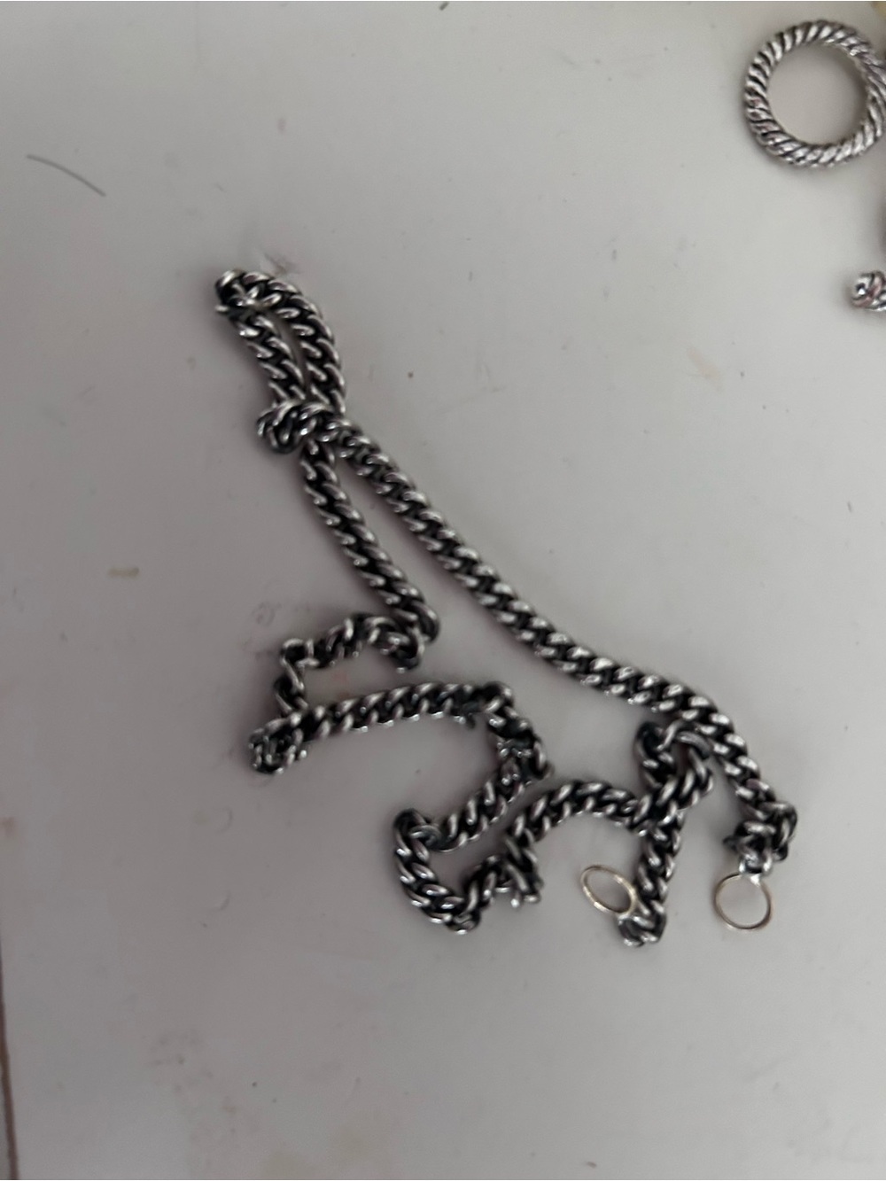 Marla Aaron heavy curb Sterling Silver-Tone Chunky Chain Necklace